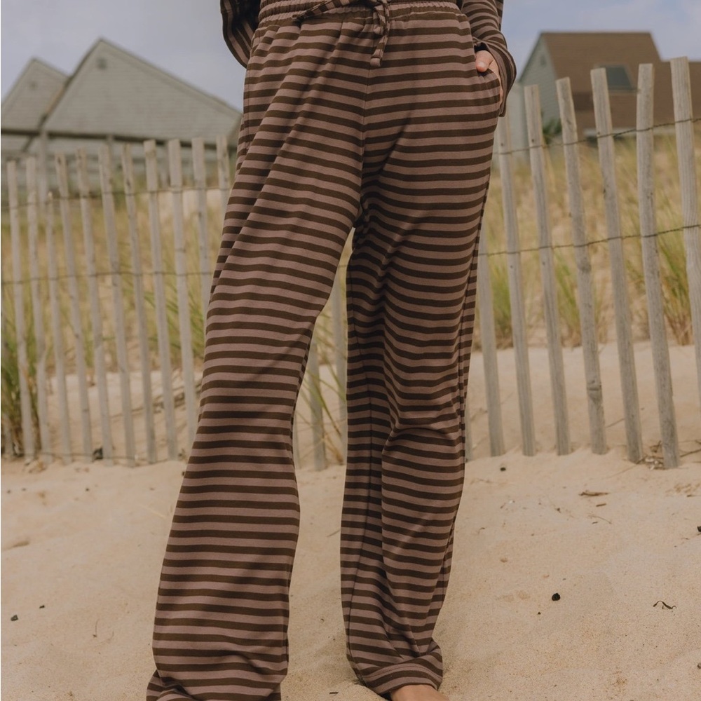 Daily Drills Striped Brown Women's Pants NWT